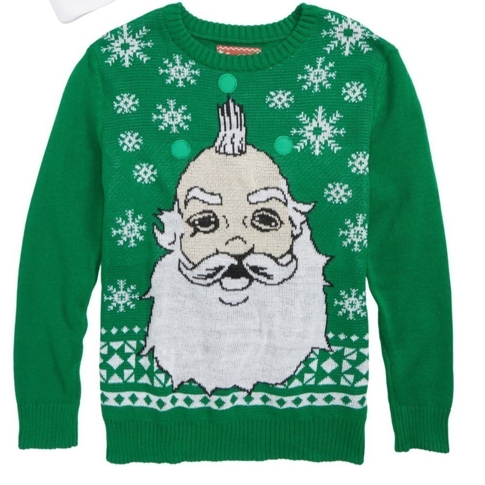 Jem Holiday Sweater Santa Christmas Green Xmas NWT